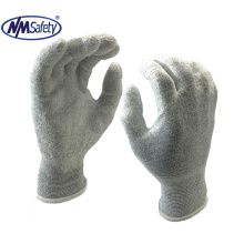 NMSAFETY 13 Gauge Nylon-Carbon knitted Liner Coated White PU On Plam ESD Glove